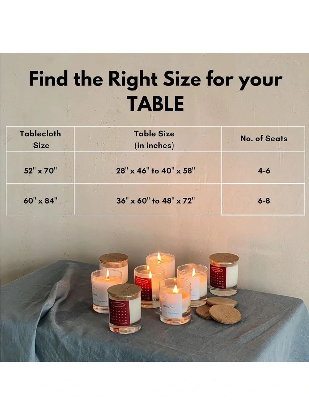 NEW Native Fab 100% Cotton Tablecloth, Durable Wrinkle-Free, Washable. Navy Blue